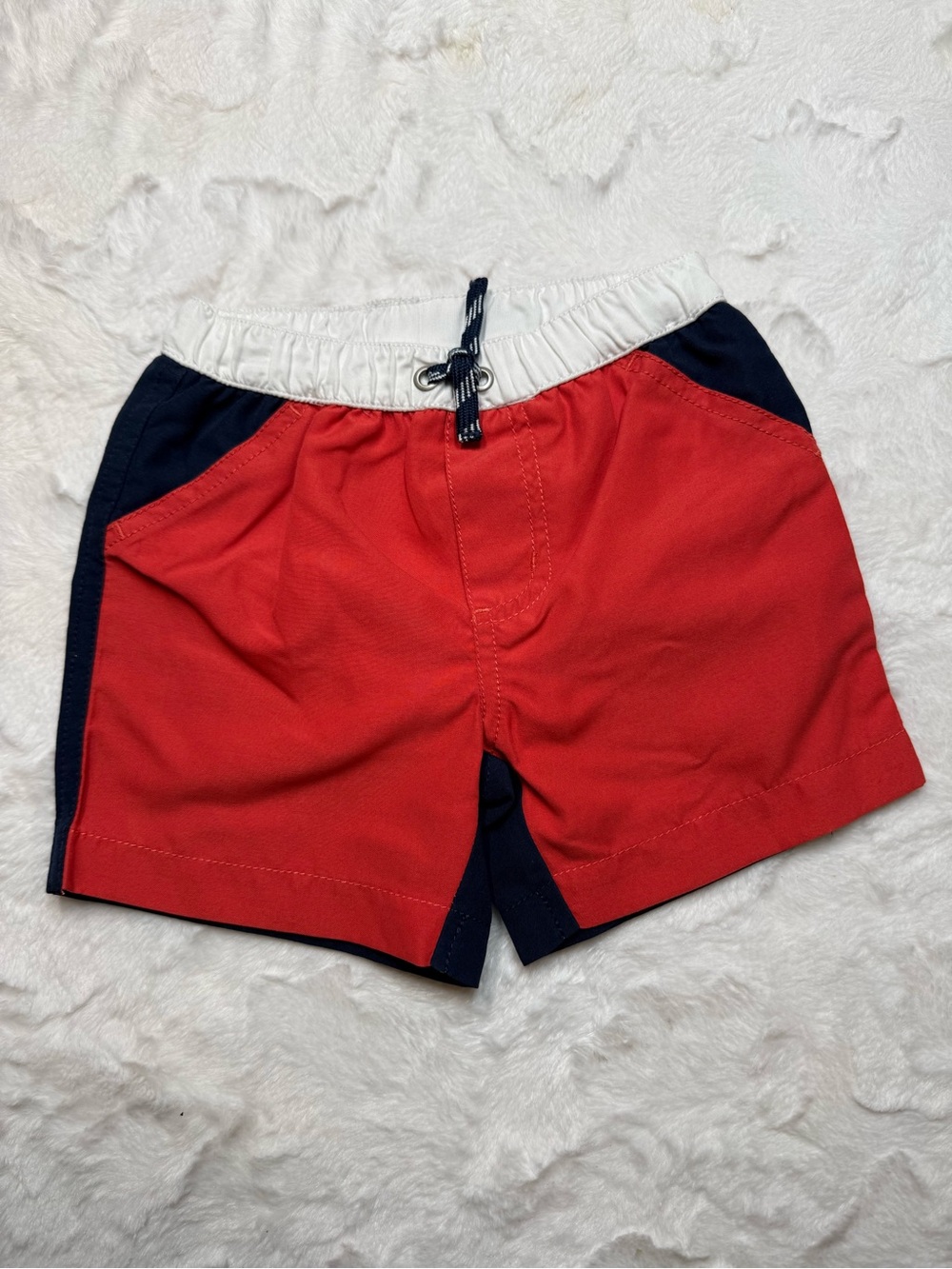 Carter's Coral and Navy Colorblock Swim Shorts